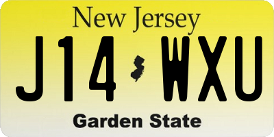 NJ license plate J14WXU