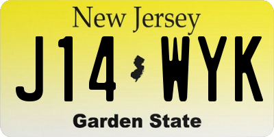 NJ license plate J14WYK