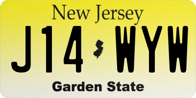 NJ license plate J14WYW