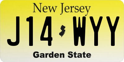 NJ license plate J14WYY