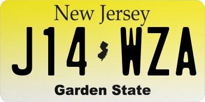 NJ license plate J14WZA