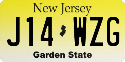 NJ license plate J14WZG