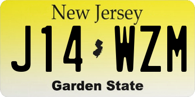 NJ license plate J14WZM
