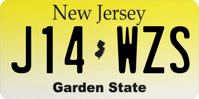 NJ license plate J14WZS