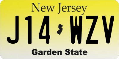 NJ license plate J14WZV