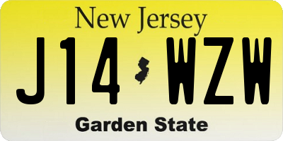 NJ license plate J14WZW