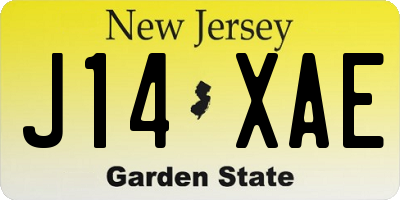 NJ license plate J14XAE