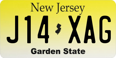 NJ license plate J14XAG