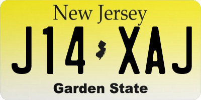 NJ license plate J14XAJ