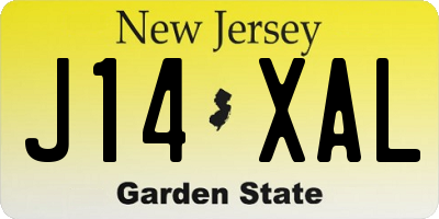 NJ license plate J14XAL