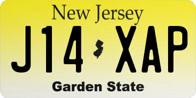 NJ license plate J14XAP