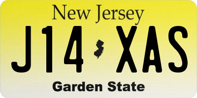 NJ license plate J14XAS