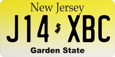 NJ license plate J14XBC