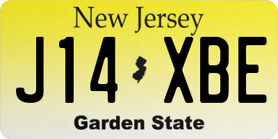 NJ license plate J14XBE