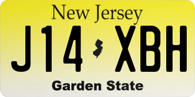NJ license plate J14XBH