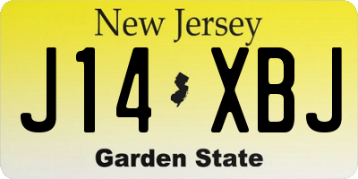NJ license plate J14XBJ