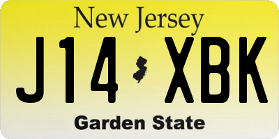 NJ license plate J14XBK
