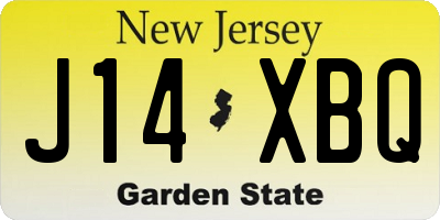 NJ license plate J14XBQ
