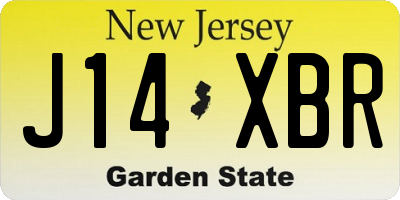 NJ license plate J14XBR