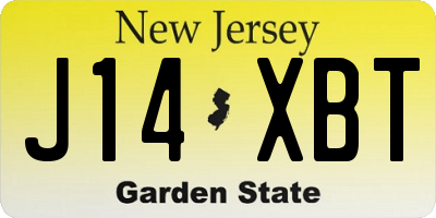 NJ license plate J14XBT