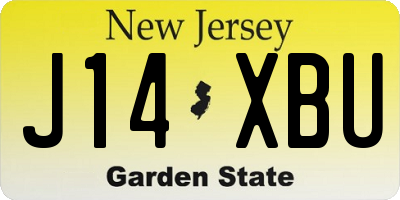 NJ license plate J14XBU