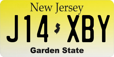 NJ license plate J14XBY