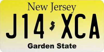 NJ license plate J14XCA