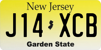 NJ license plate J14XCB