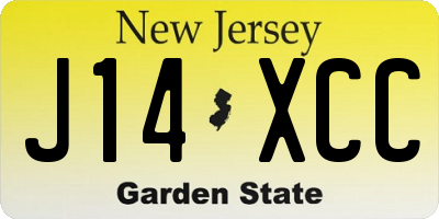 NJ license plate J14XCC
