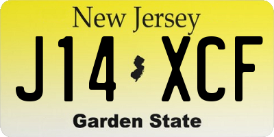 NJ license plate J14XCF