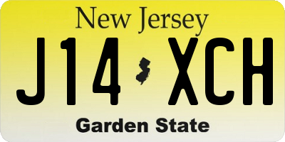 NJ license plate J14XCH