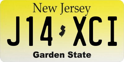 NJ license plate J14XCI