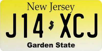 NJ license plate J14XCJ