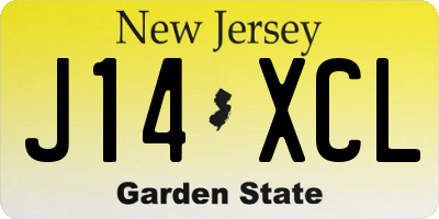 NJ license plate J14XCL