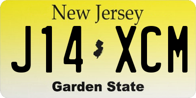 NJ license plate J14XCM