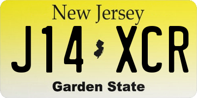 NJ license plate J14XCR