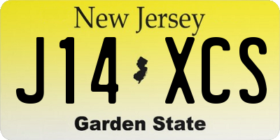 NJ license plate J14XCS