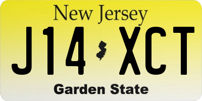 NJ license plate J14XCT