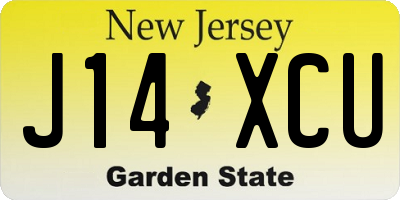 NJ license plate J14XCU