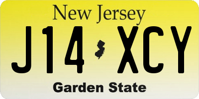 NJ license plate J14XCY