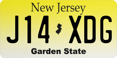 NJ license plate J14XDG