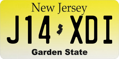 NJ license plate J14XDI