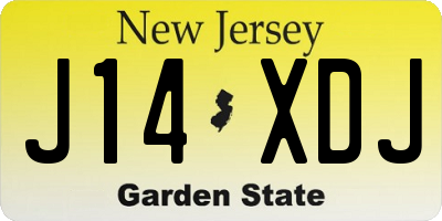 NJ license plate J14XDJ