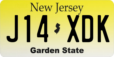 NJ license plate J14XDK