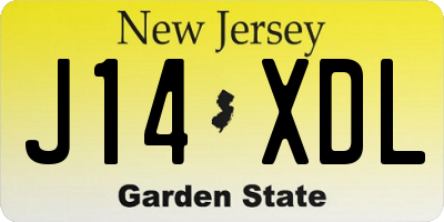 NJ license plate J14XDL