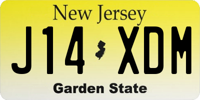 NJ license plate J14XDM