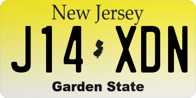 NJ license plate J14XDN