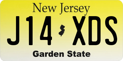 NJ license plate J14XDS