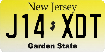 NJ license plate J14XDT