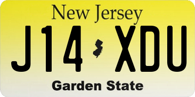 NJ license plate J14XDU